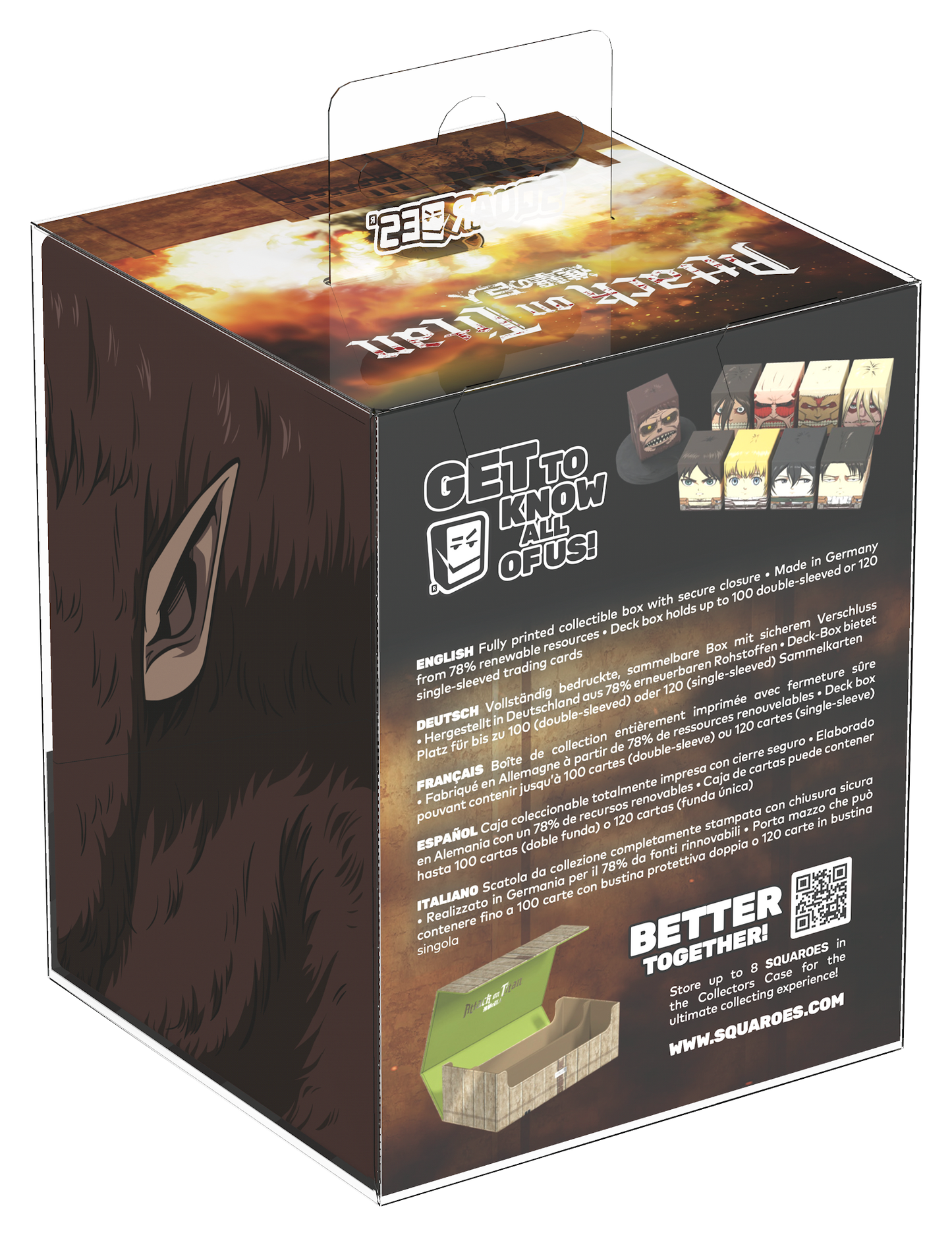 Ultimate Guard - Squaroes 100ct Deck Box - Attack on Titan - BEAST TITAN (Pre-Order)