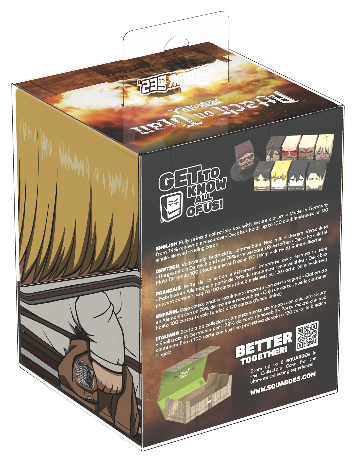 Ultimate Guard - Squaroes 100ct Deck Box - Attack on Titan - ARMIN ARLERT (Pre-Order)