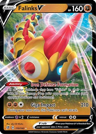 Falinks V 110/192  - Holofoil SWSH02 Rebel Clash - Ultra Rare