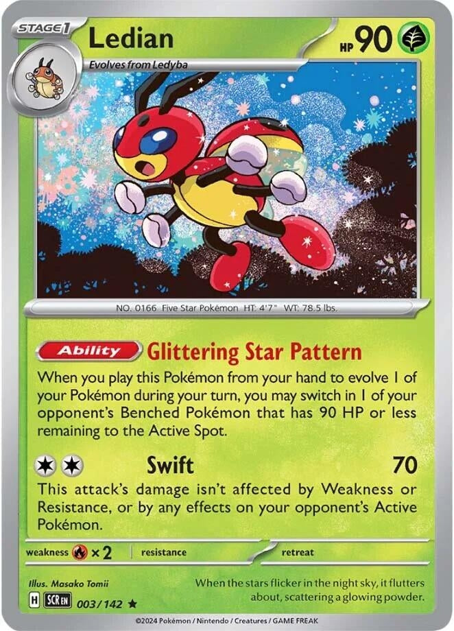 Ledian (003/142) (Reverse Holofoil) [SV07: Stellar Crown]