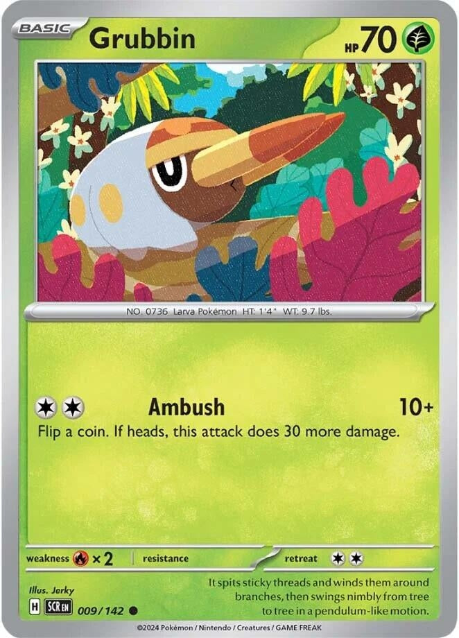 Grubbin (009/142) (Reverse Holofoil) [SV07: Stellar Crown]