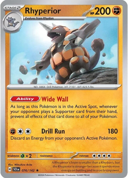 Rhyperior (076/142) (Reverse Holofoil) [SV07: Stellar Crown]