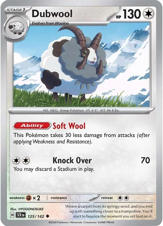 Dubwool (125/142) (Reverse Holofoil) [SV07: Stellar Crown]