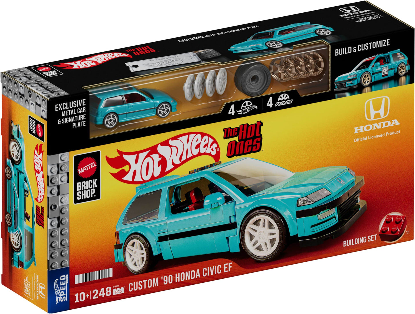 Mattel Brick Shop Hot Wheels Custom '90 Honda Civic EF Building Set