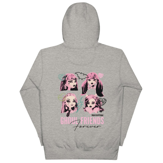 Monster High Ghoul Friends Embroidered Gray Hoodie