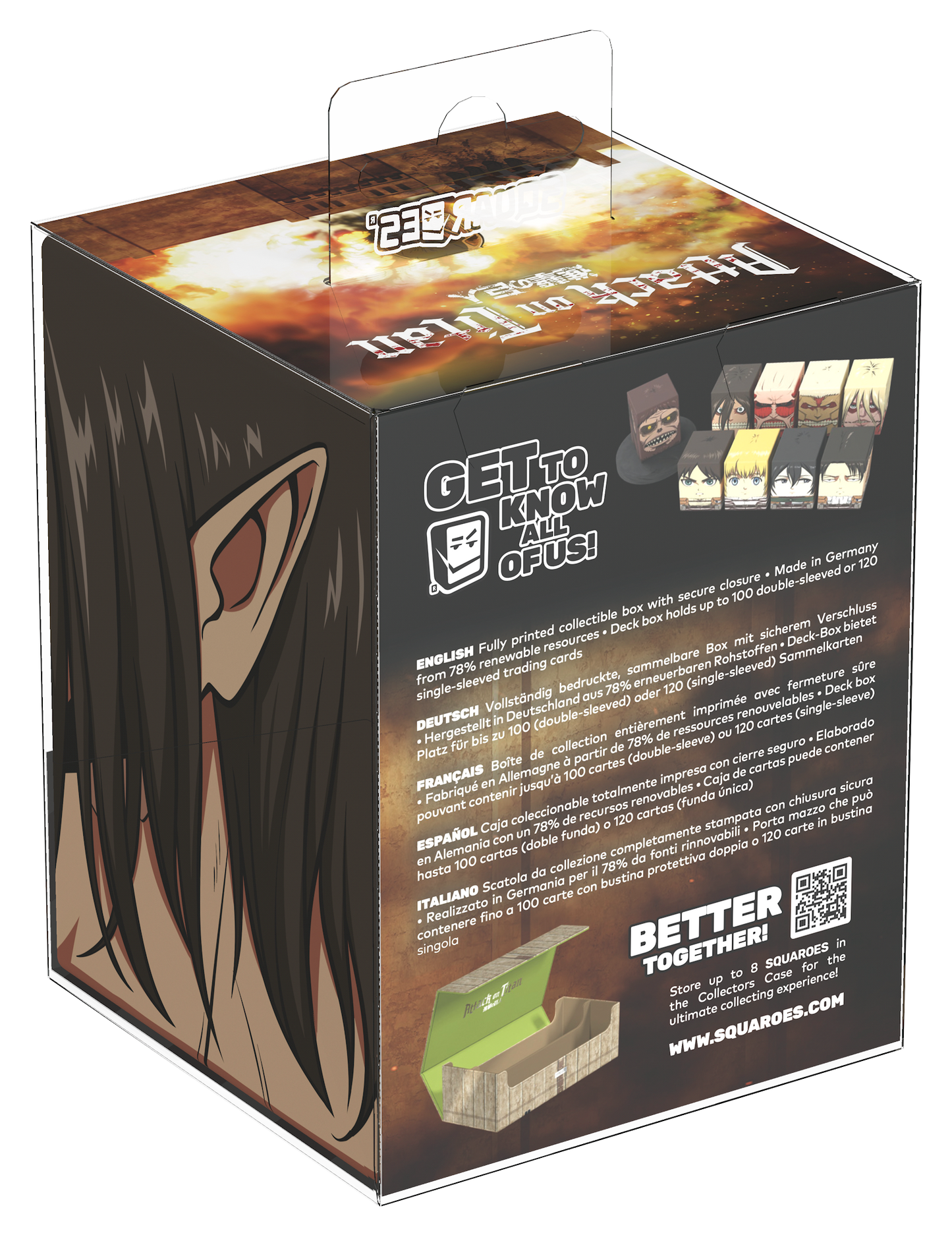 Ultimate Guard - Squaroes 100ct Deck Box - Attack on Titan - ATTACK TITAN (Pre-Order)